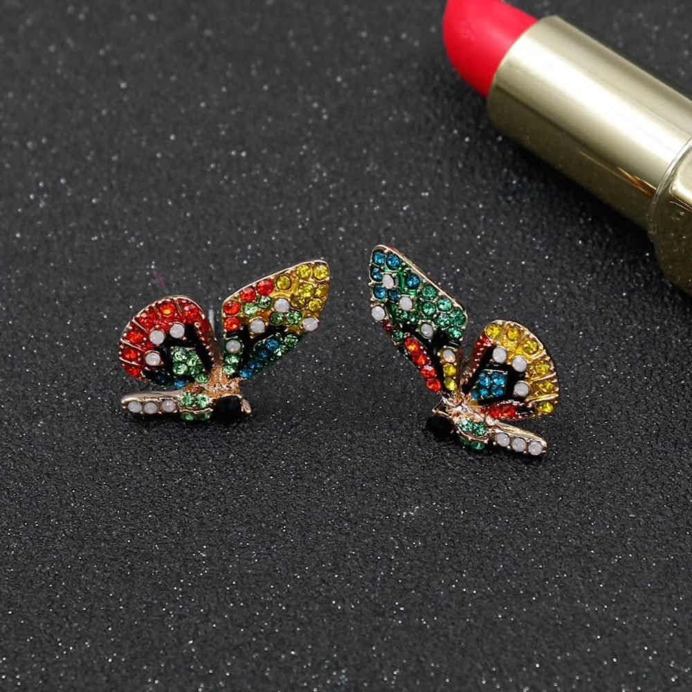 🦋3HP🦋 Flutterby Rhinestone Earrings LAST ONE - Picture 5 of 7